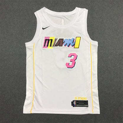 Men's Miami Heat Dwyane Wade #3 White Swingman Jerseys - City Edition