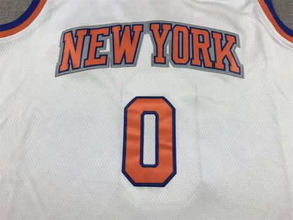 Men's New York Knicks Donte DiVincenzo #0 White Swingman Jerseys - Association Edition