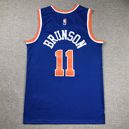 Men's New York Knicks Jalen Brunson #11 Blue Swingman Jerseys - Icon Edition