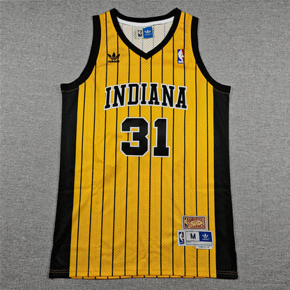 Men's Indiana Pacers Reggie Miller #31 Yellow Swingman Jersey