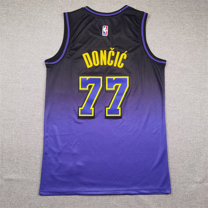 Men's Los Angeles Lakers Luka Doncic #77 Purple 2024/25 Swingman Player Jerseys - City Edition