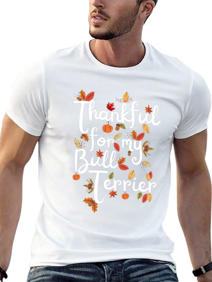 Thankful Bull Terrier Thanksgiving T-Shirt