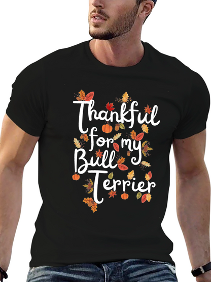 Thankful Bull Terrier Thanksgiving T-Shirt