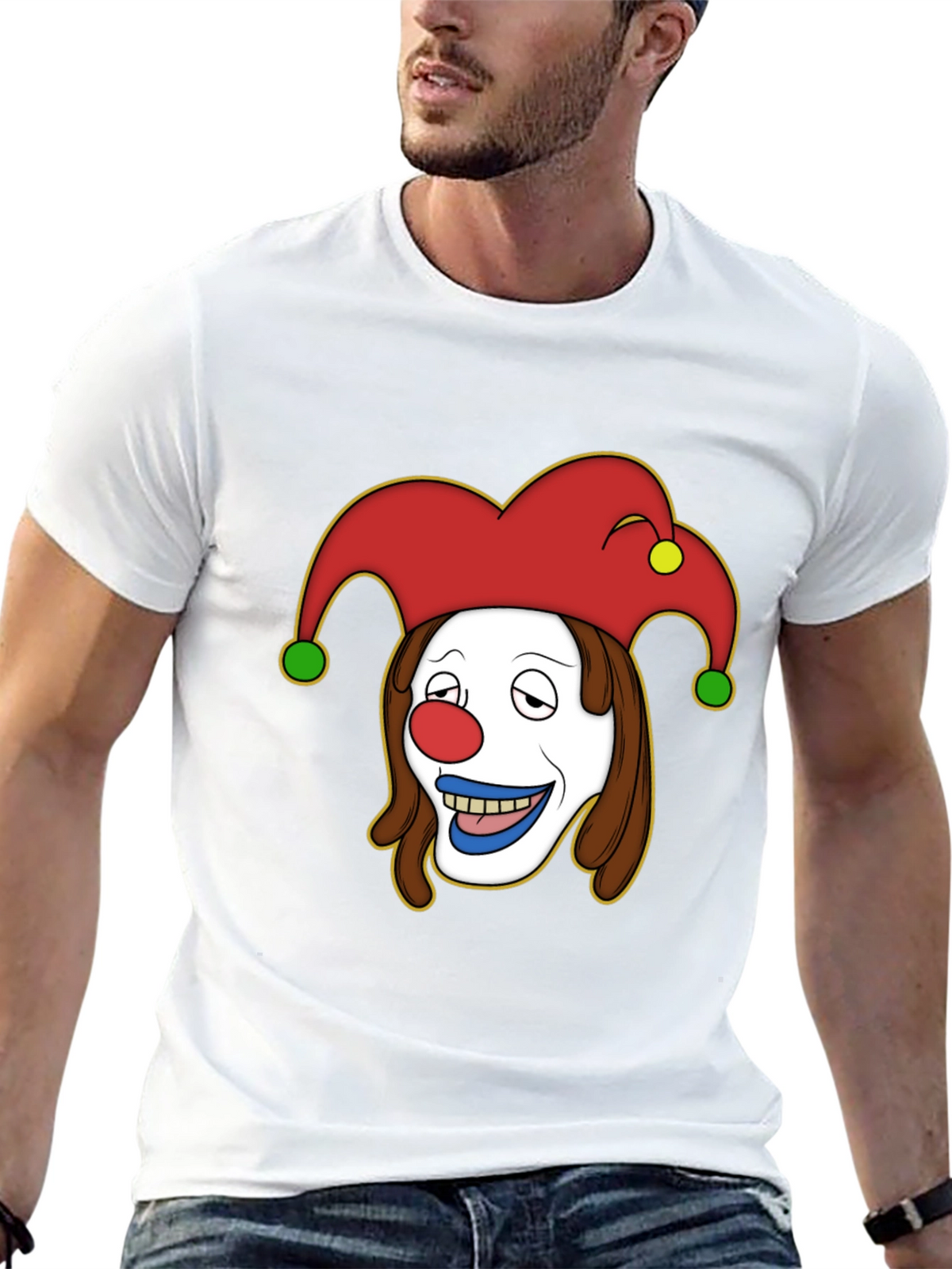 Clown Cartoon Graphic T-Shirt - Black
