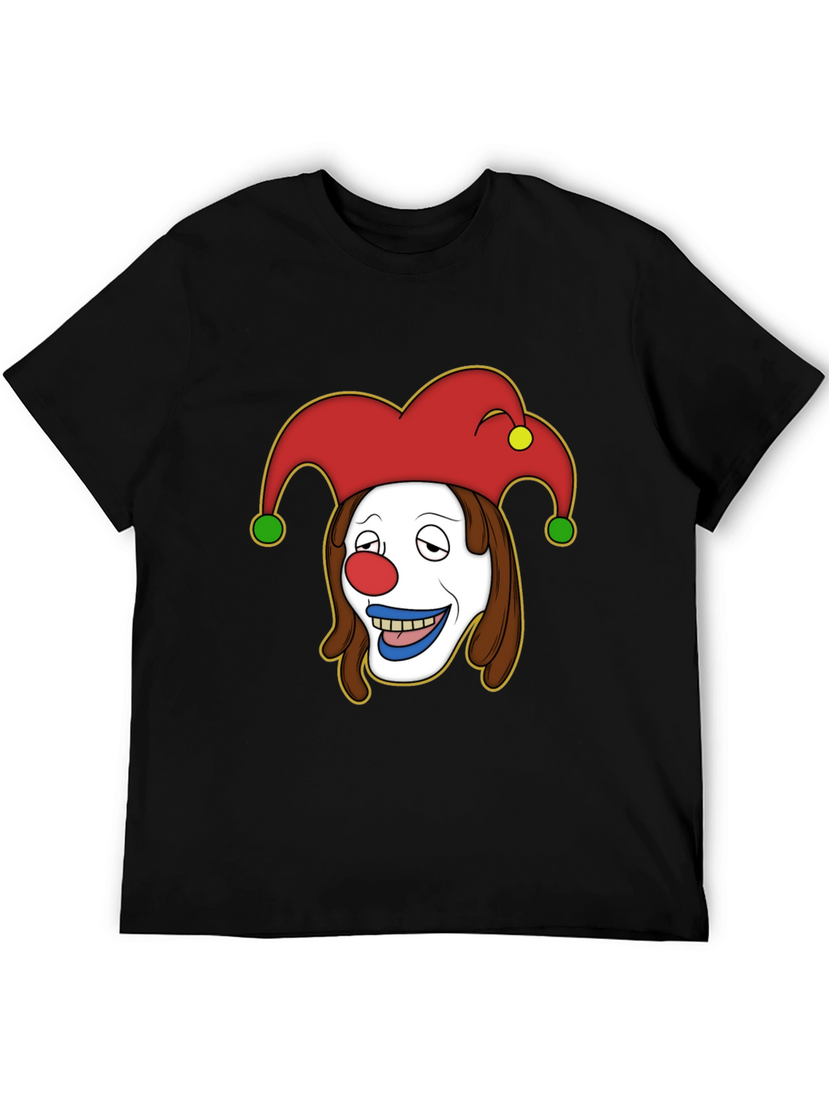 Clown Cartoon Graphic T-Shirt - Black