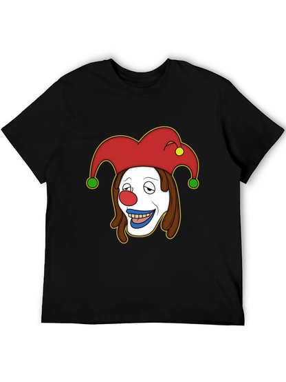 Clown Cartoon Graphic T-Shirt - Black
