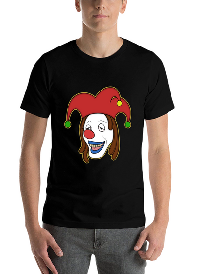 Clown Cartoon Graphic T-Shirt - Black