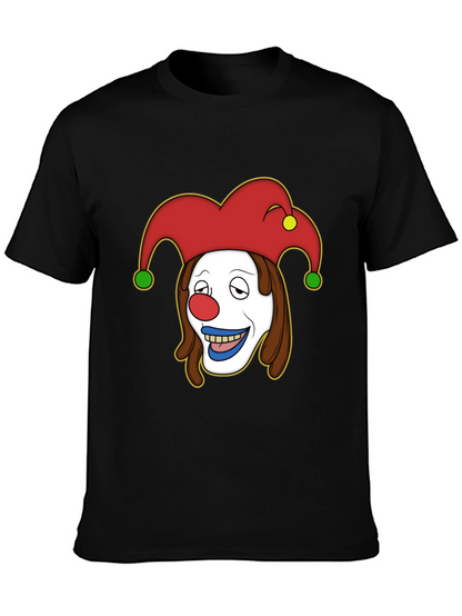 Clown Cartoon Graphic T-Shirt - Black