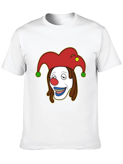 Clown Cartoon Graphic T-Shirt - Black