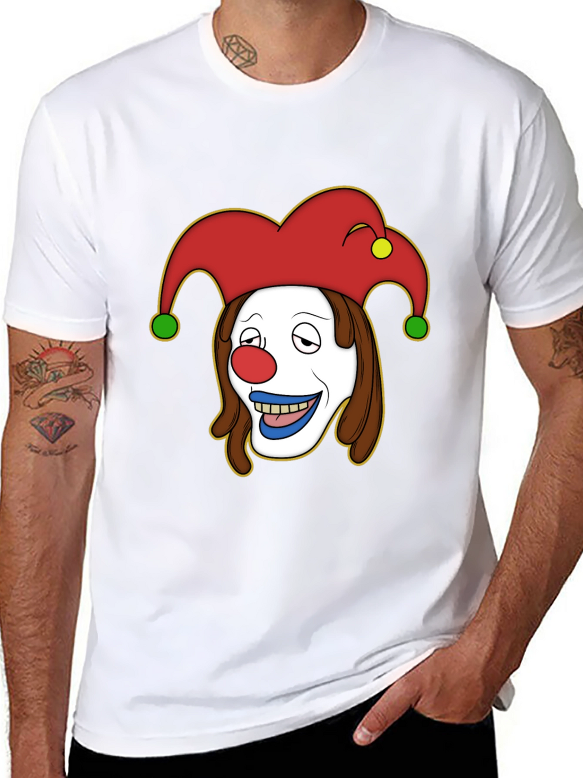 Clown Cartoon Graphic T-Shirt - Black