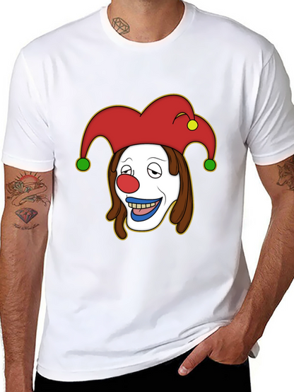 Clown Cartoon Graphic T-Shirt - Black