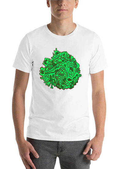Abstract Green Graphic Black T-Shirt