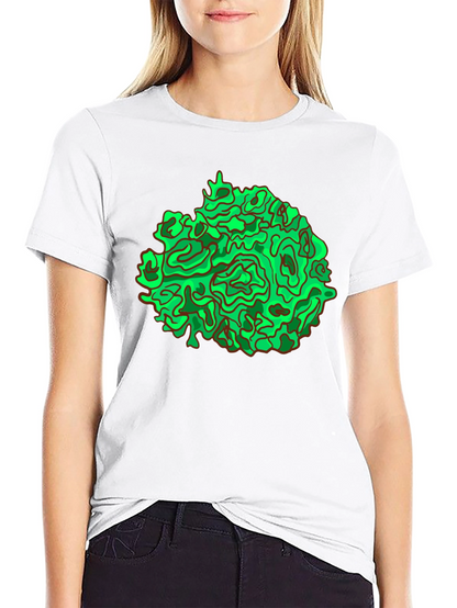 Abstract Green Graphic Black T-Shirt