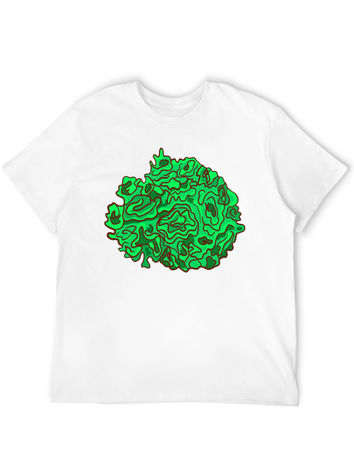 Abstract Green Graphic Black T-Shirt