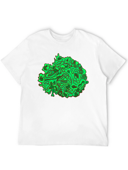 Abstract Green Graphic Black T-Shirt