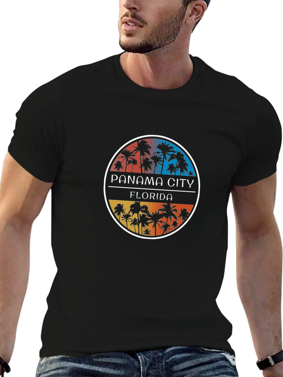 Panama City Florida Palm Tree Graphic Tee