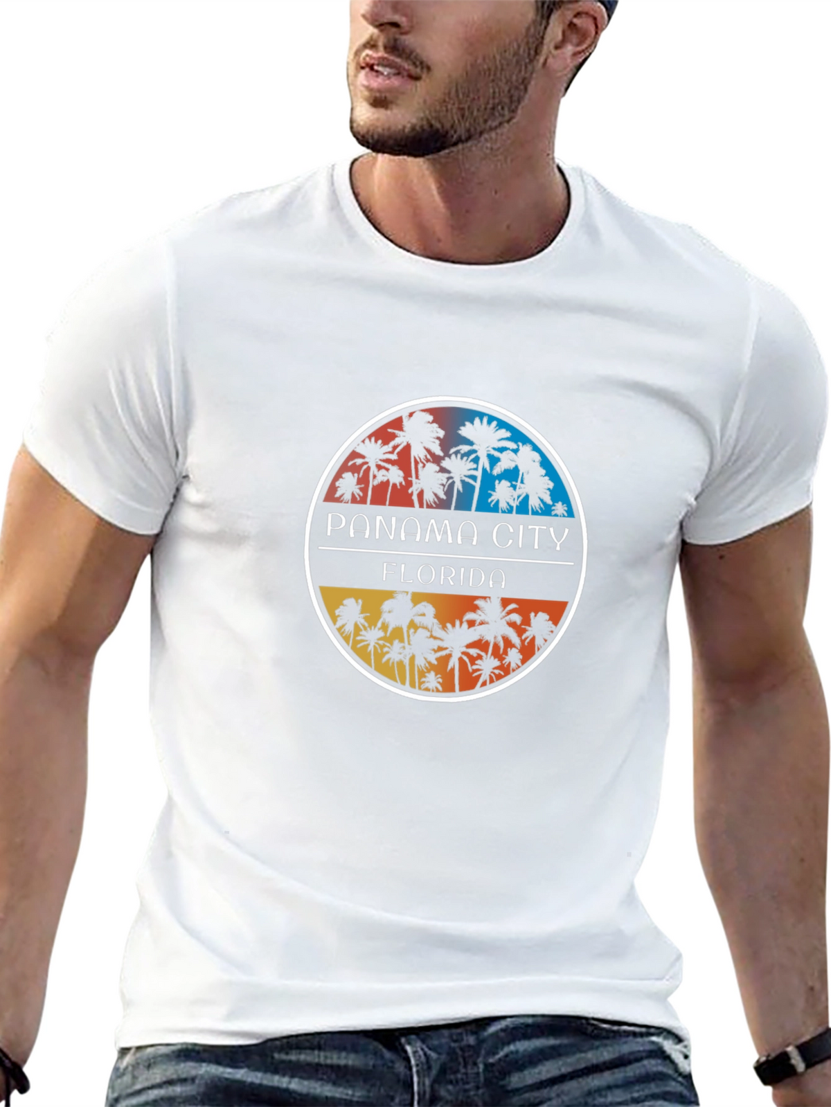 Panama City Florida Palm Tree Graphic Tee