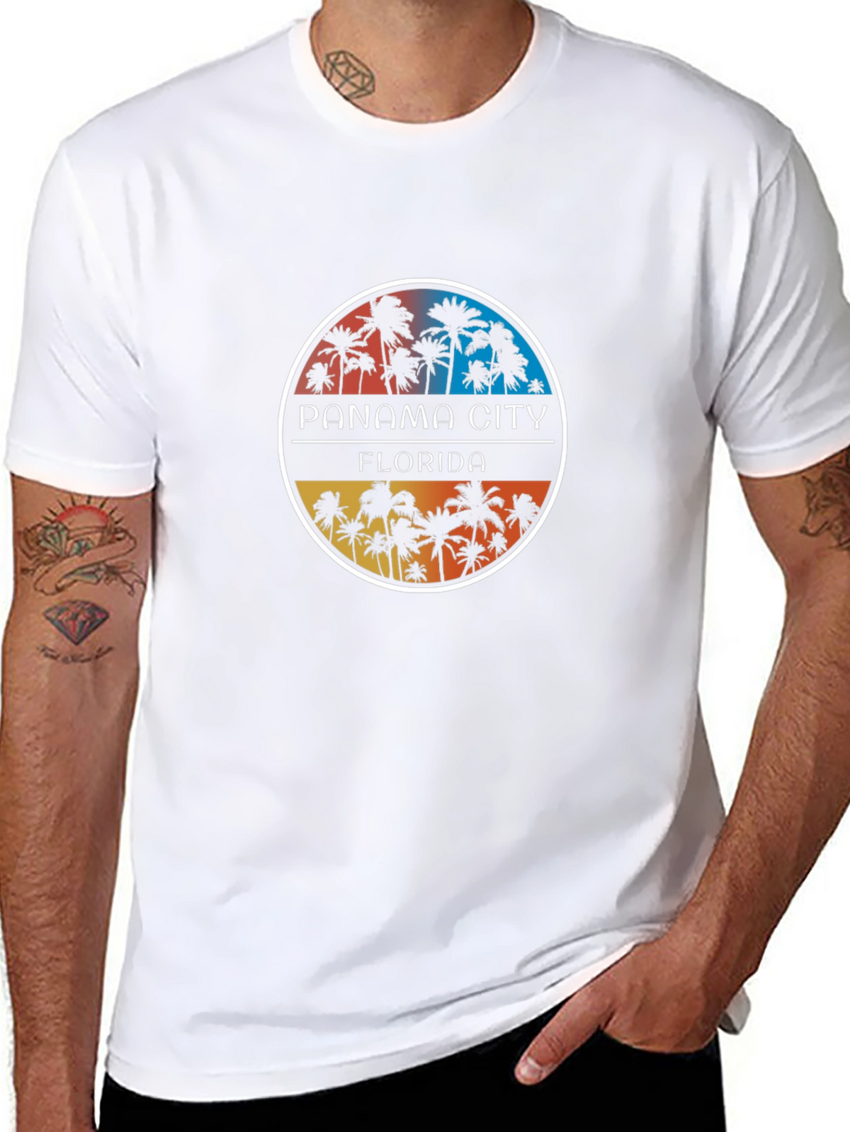 Panama City Florida Palm Tree Graphic Tee