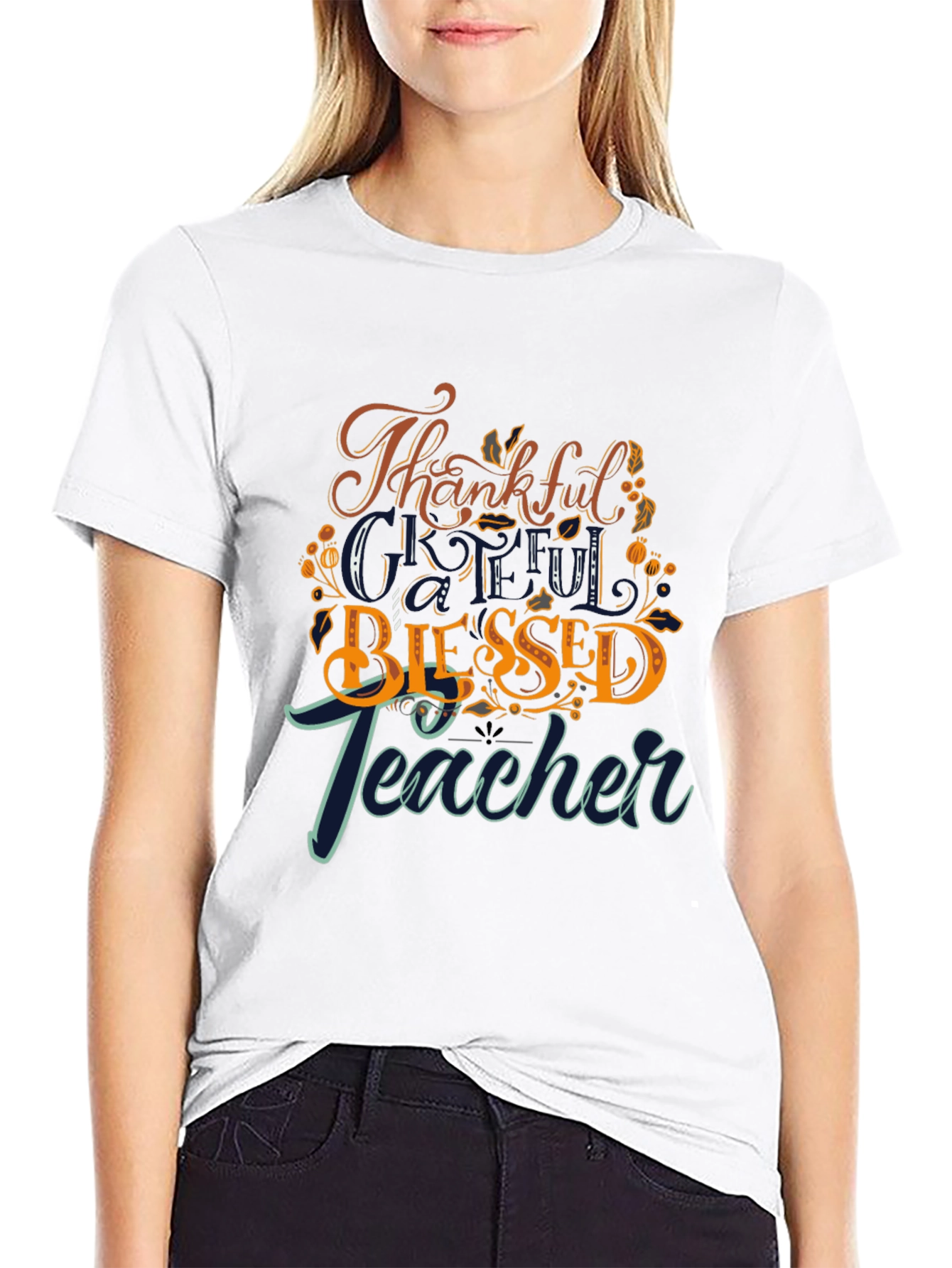 Thankful Blessed Teacher Graphic Tee