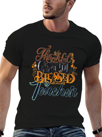 Thankful Blessed Teacher Graphic Tee