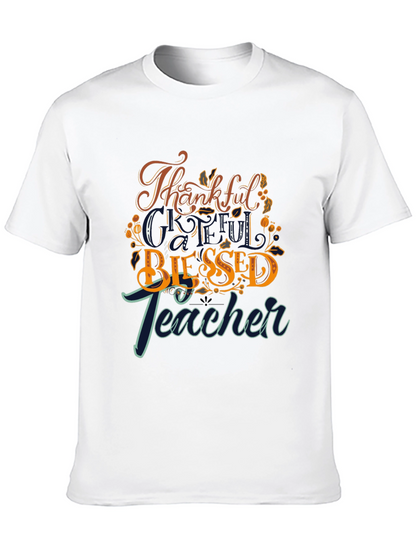 Thankful Blessed Teacher Graphic Tee