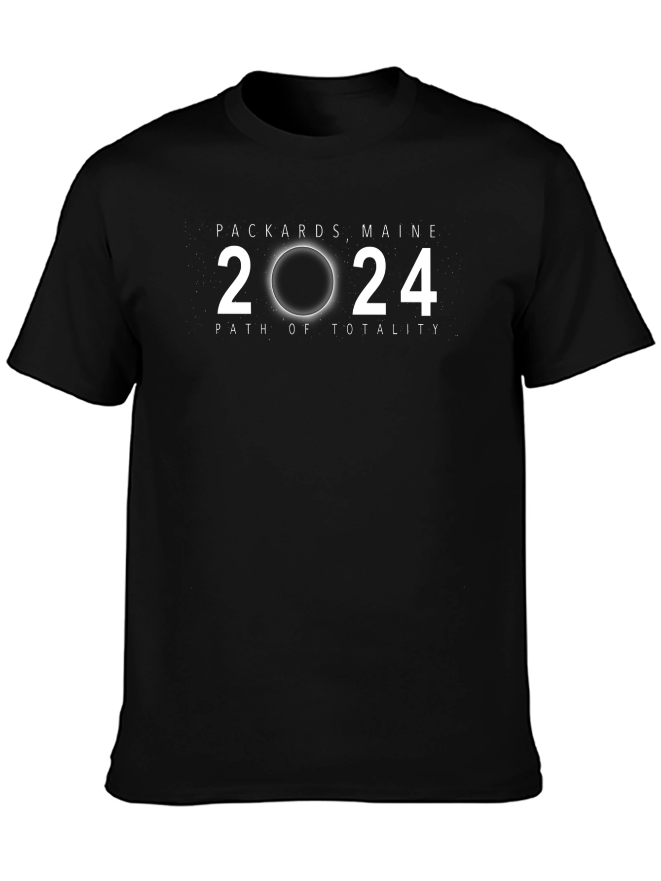 Packards Maine 2024 Path of Totality Black T-Shirt