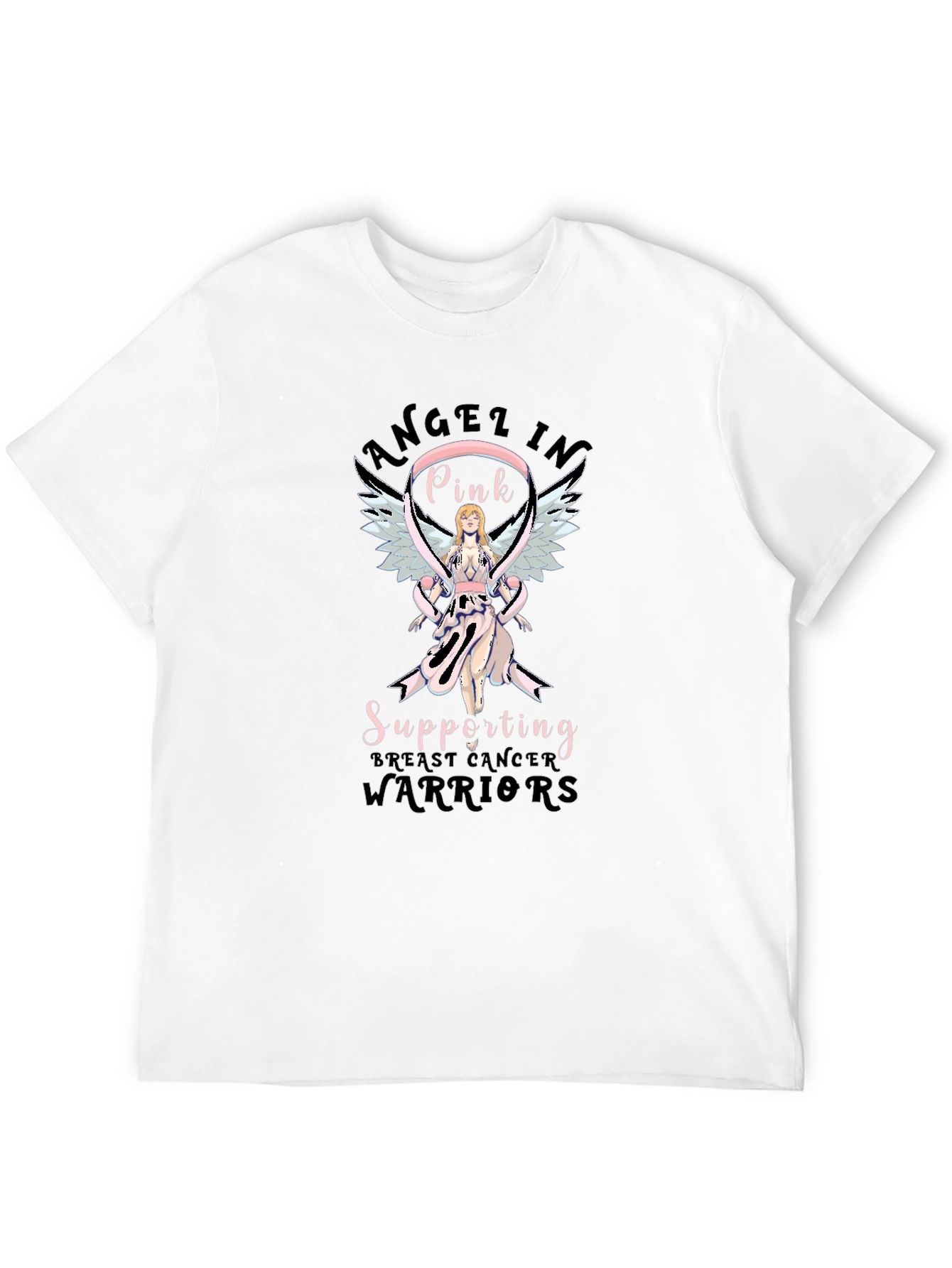 Breast Cancer Awareness Angel In Pink T-Shirt