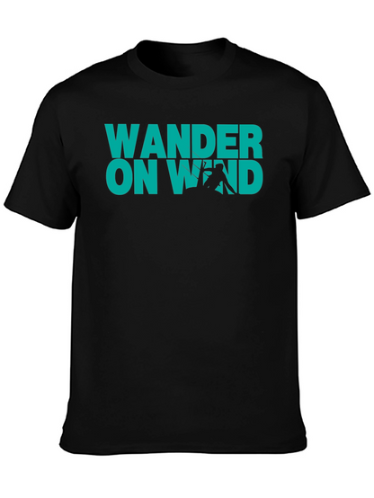 Wander On Wind Black Graphic T-Shirt