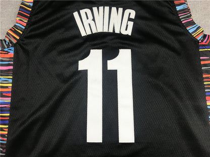 Men's Brooklyn Nets Kyrie Irving #11 Black Swingman Jerseys - City Edition