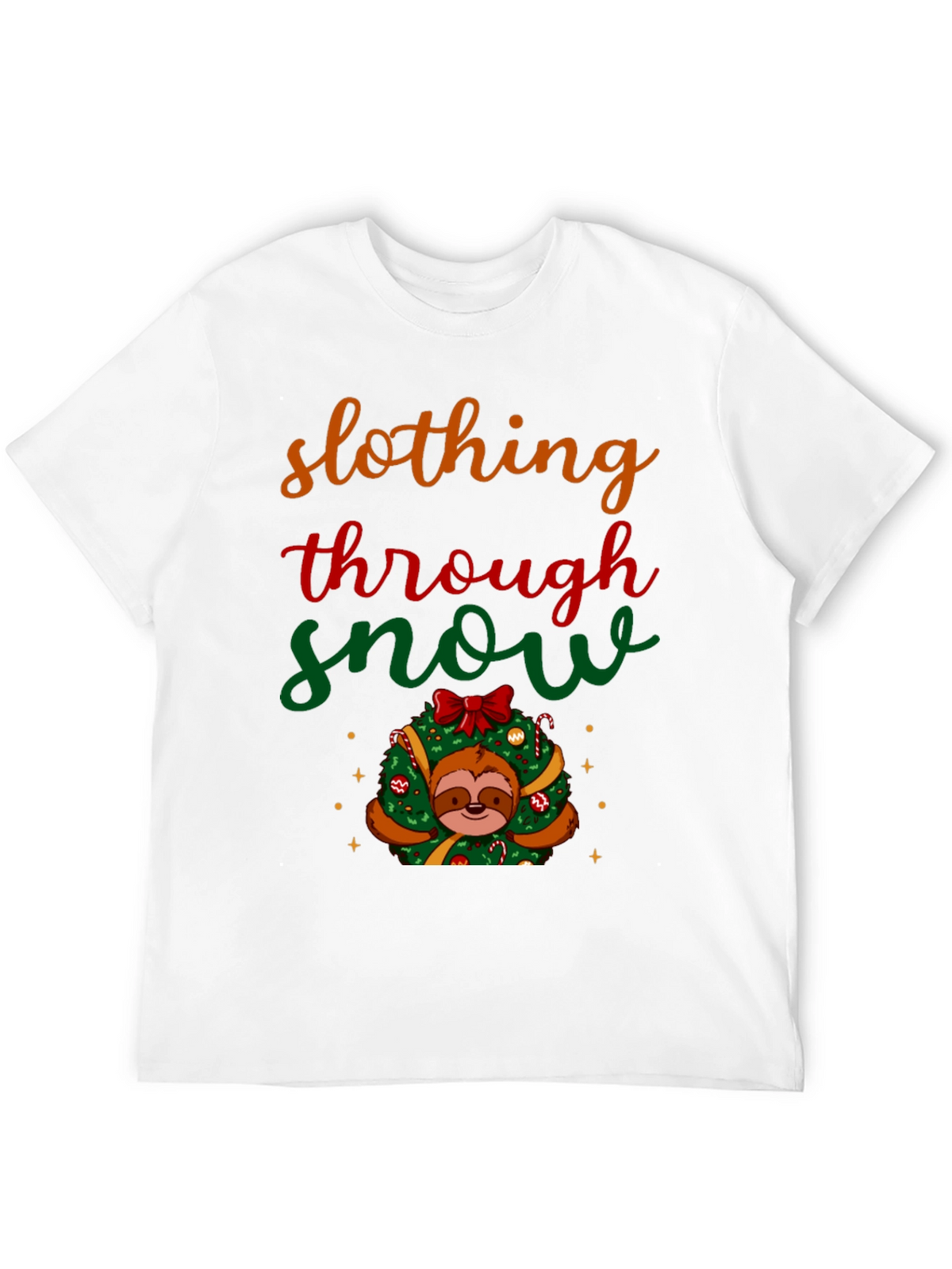 Slothing Through Snow Christmas Graphic Tee