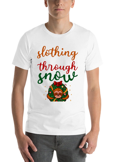 Slothing Through Snow Christmas Graphic Tee