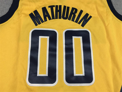 Men's Indiana Pacers Bennedict Mathurin #00 Yellow 2022/23 Swingman Jerseys - Statement Edition
