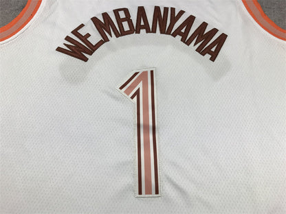Men's San Antonio Spurs Victor Wembanyama #1 White 2023/24 Swingman Jerseys - City Edition