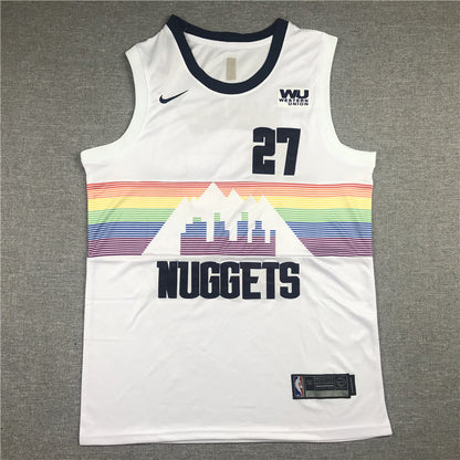 Men's Denver Nuggets Jamal Murray #27 NBA White Player Jerseys
