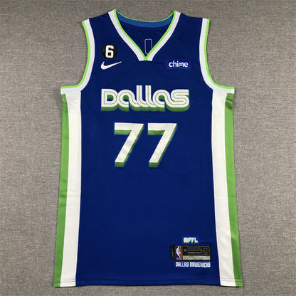 Men's Dallas Mavericks Luka Doncic #77 Blue 2022/23 Swingman Jerseys - City Edition