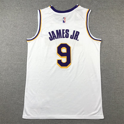 Men's Los Angeles Lakers Bronny James #9 White Swingman Player Jerseys - Association Edition