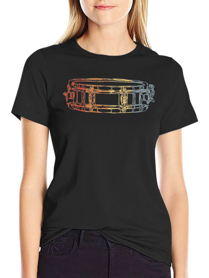 Drummer Snare Drum Graphic Tee - Black