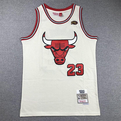 Men's Chicago Bulls Michael Jordan #23 Cream Hardwood Classics Swingman Jerseys