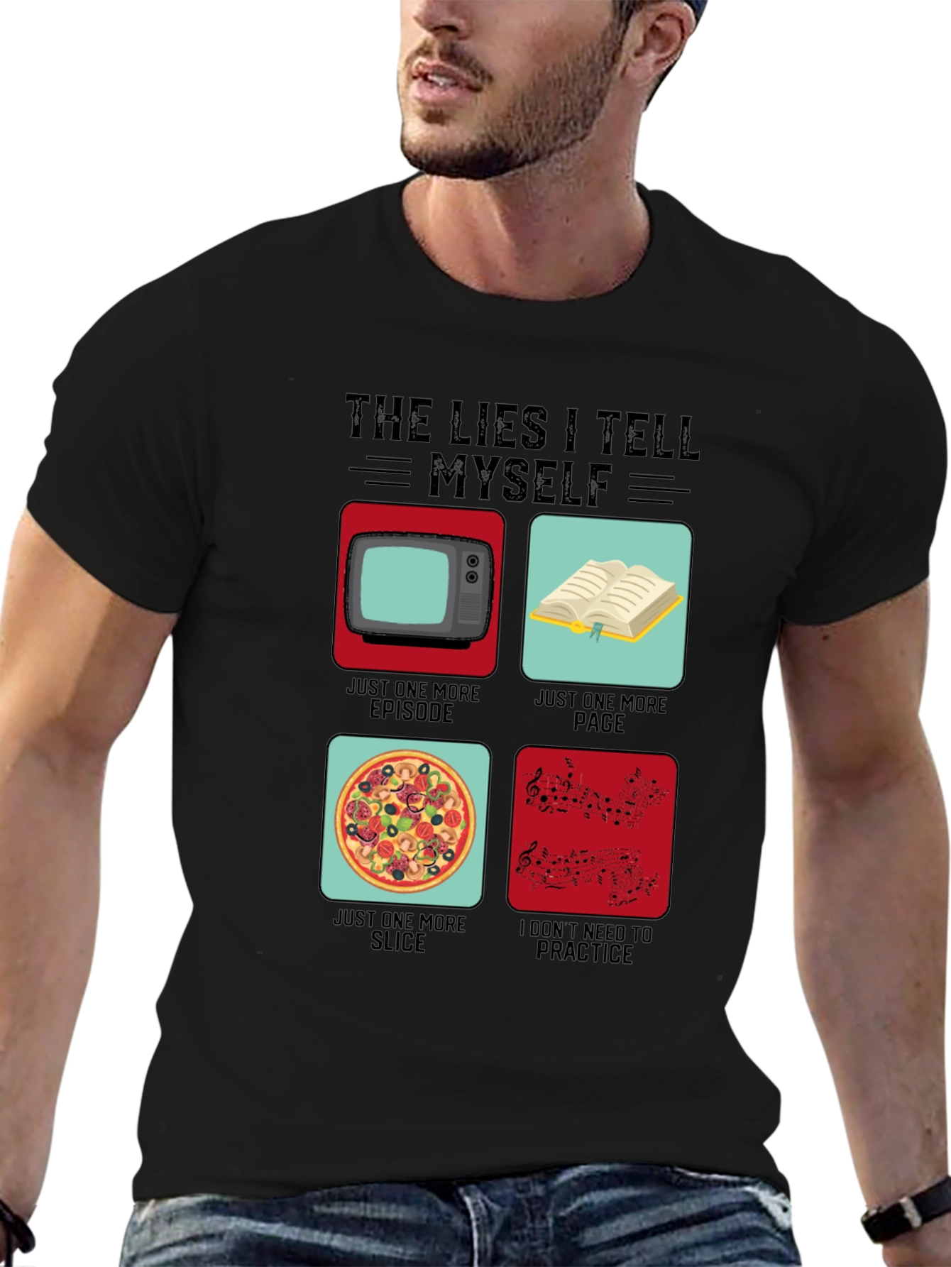 Funny The Lies I Tell Myself Graphic T-Shirt