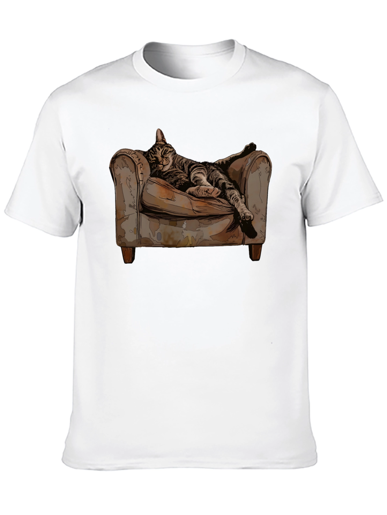 Relaxed Cat in Chair Graphic Tee