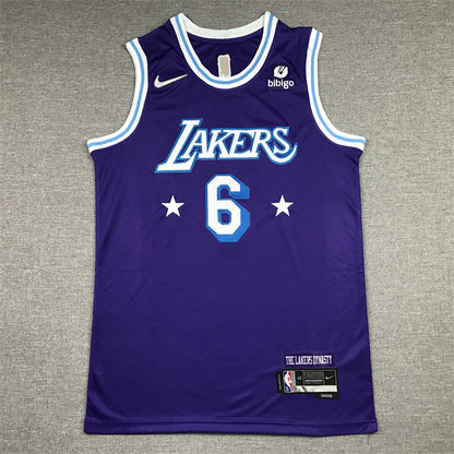 Men's Los Angeles Lakers LeBron James Purple Swingman Jerseys - City Edition