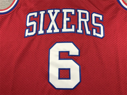 Men's Philadelphia 76ers Julius Erving #6 Red Hardwood Classics Swingman Jerseys