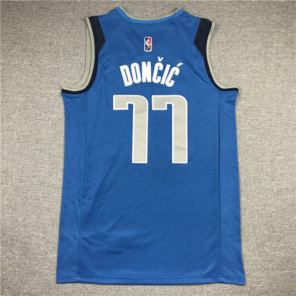 Men's Dallas Mavericks Luka Doncic #77 NBA Blue Replica Jerseys