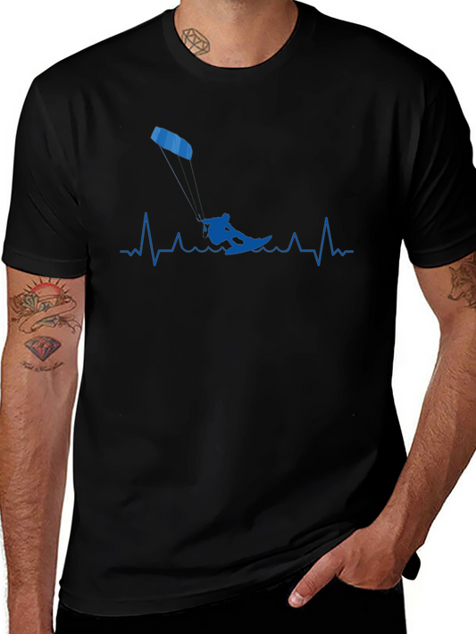 Kitesurfing Heartbeat T-Shirt - Passion on Display