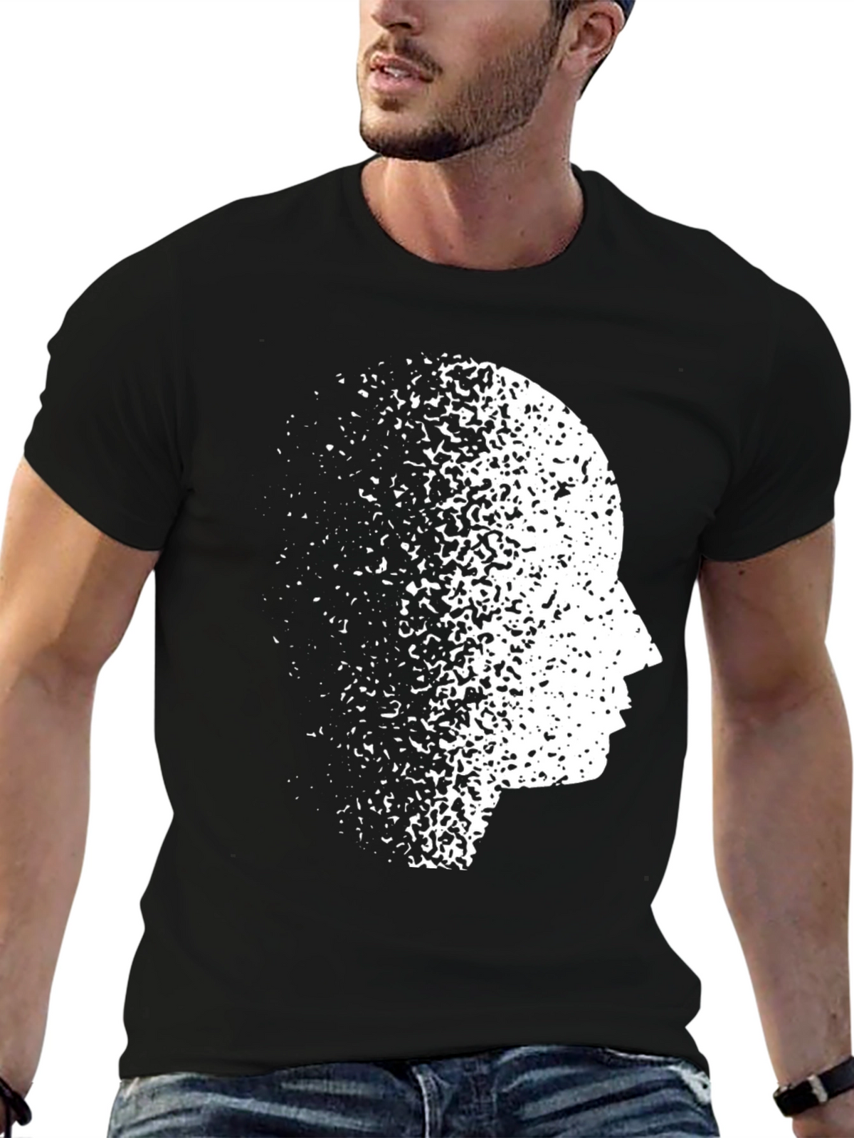 Mind Dissolve Graphic Tee - Black Casual T-Shirt