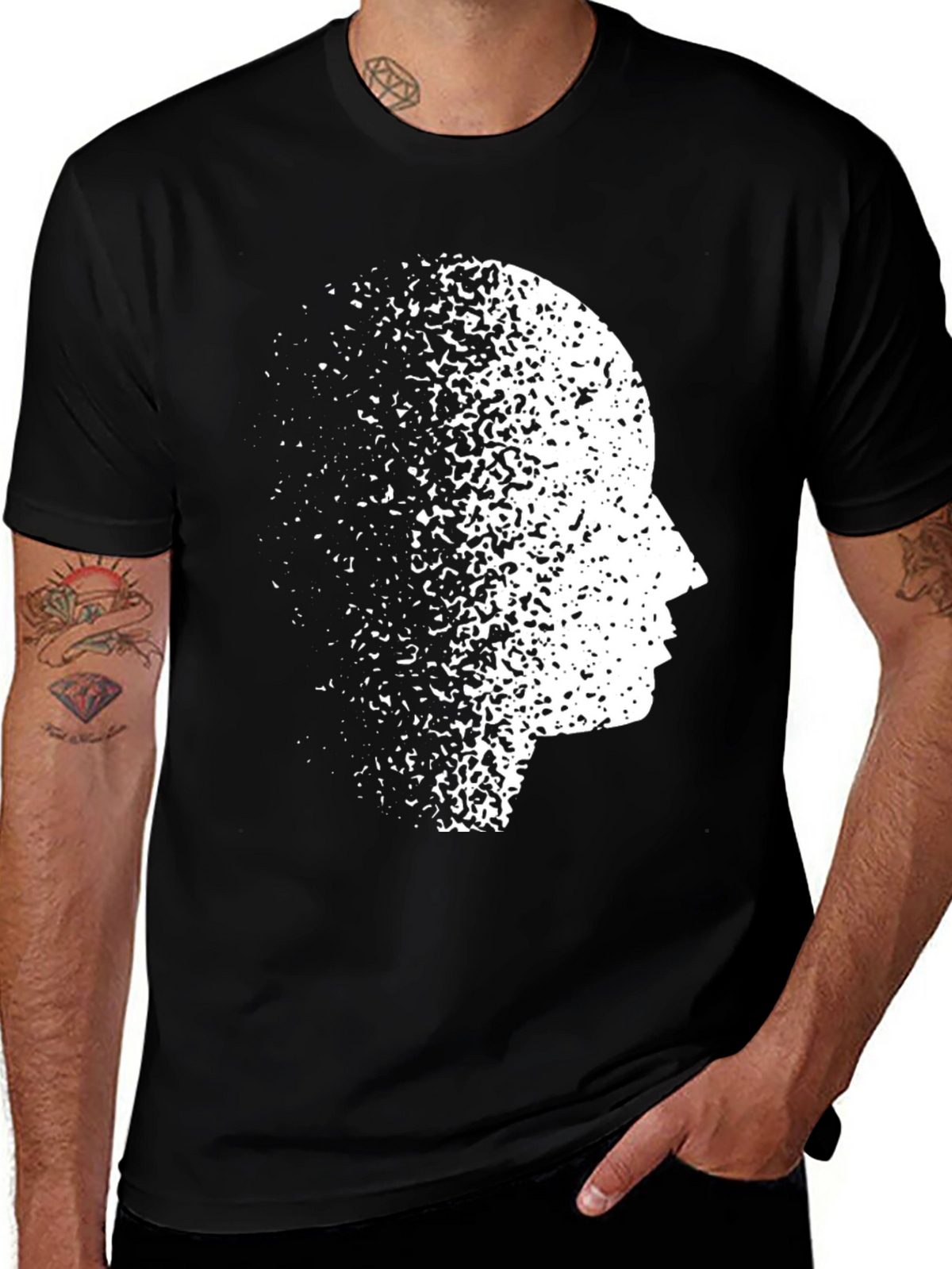 Mind Dissolve Graphic Tee - Black Casual T-Shirt