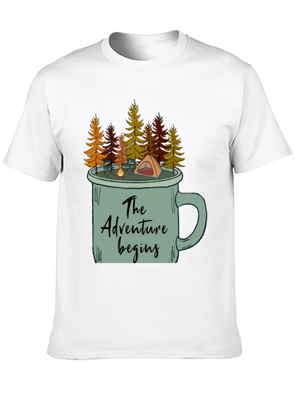 Adventure Begins Camping Mug T-Shirt