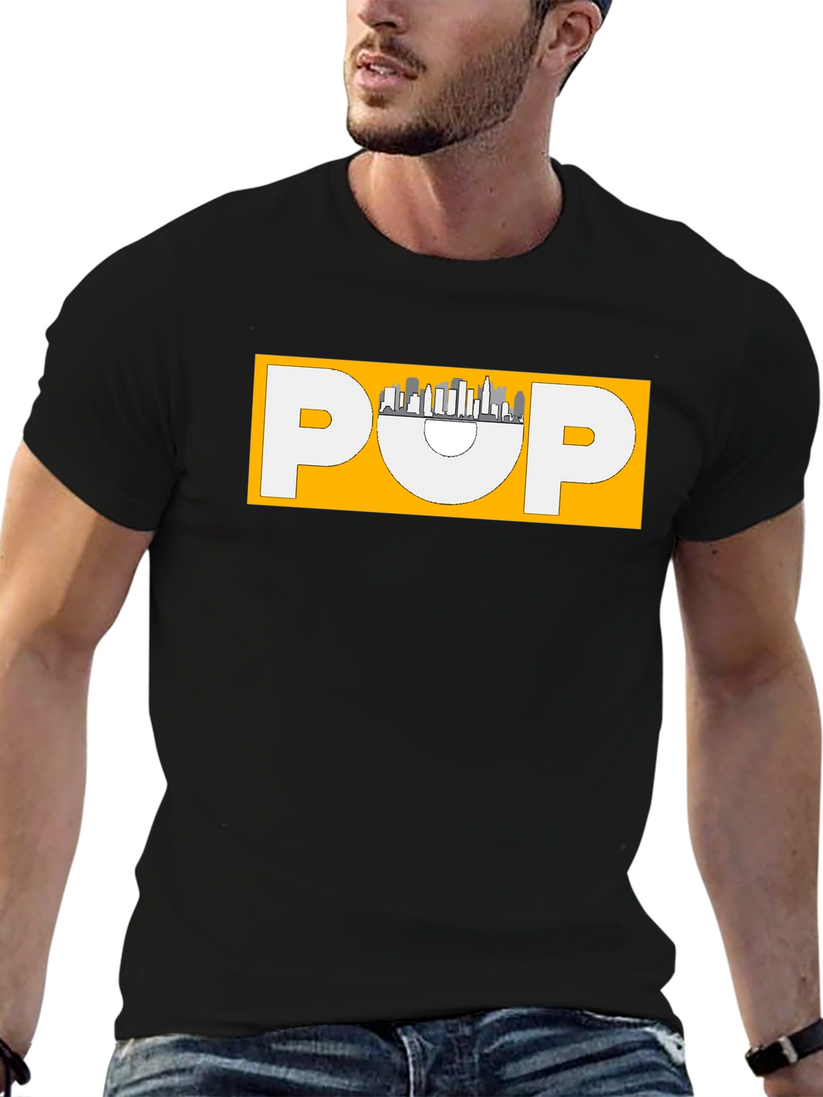 Stylish Black POP Graphic T-Shirt
