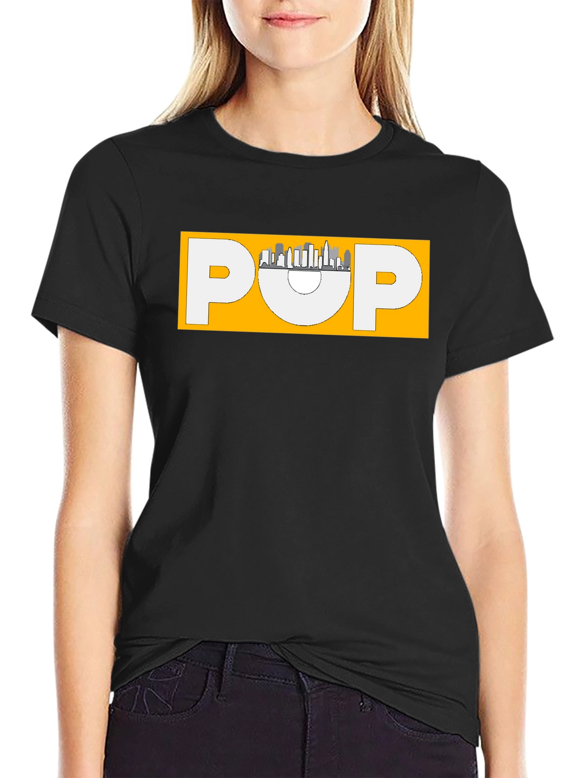 Stylish Black POP Graphic T-Shirt