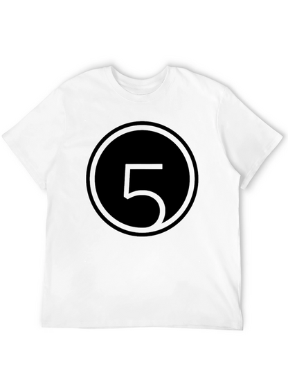 Number 5 Circle Graphic Tee - Stylish Menswear